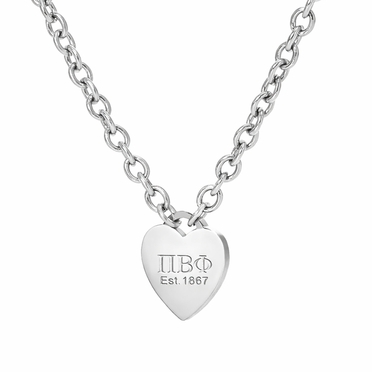 heart tag sterling silver: 4mm chain - piphi