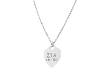 Zeta Heart Tag Sterling Silver: 1.5mm chain - Shawn Paul Jewelry