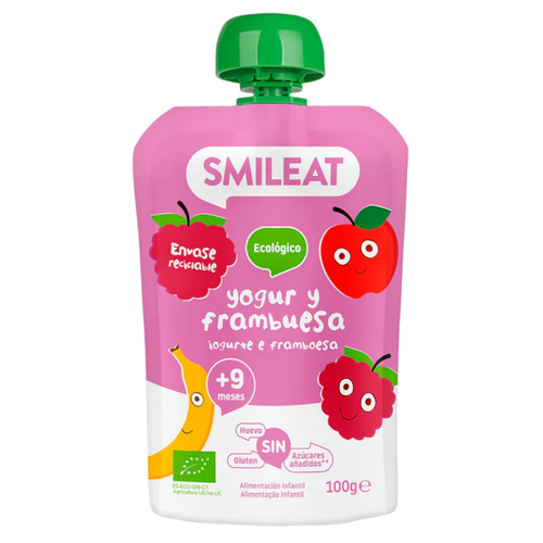 SMILEAT POUCH ECO  1 BOLSA 100 G SABOR YOGUR Y FRAMBUESA