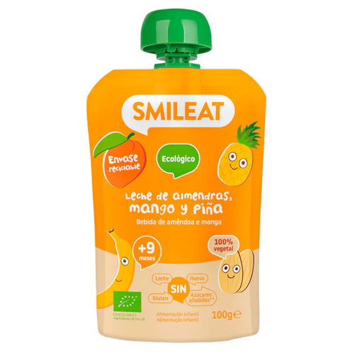 SMILEAT POUCH ECO  1 BOLSA 100 G SABOR LECHE ALMENDRA MANGO Y PIÑA
