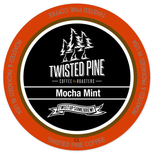 Twisted Pine Mocha Mint Single Serve 24ct Box. Flavored with rich dark chocolate and a hint of refreshing mint. Contains no dairy products.