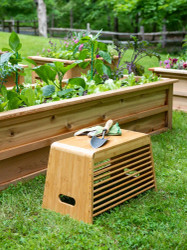 Bamboo Garden Stool and Basket Combo