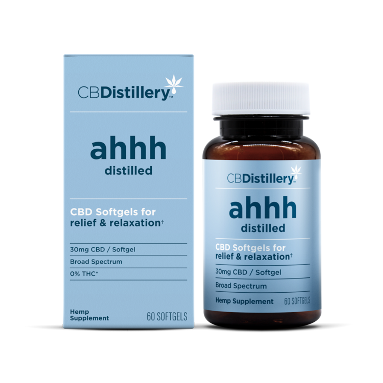 30mg Broad Spectrum CBD Softgels (60 Count)  with box