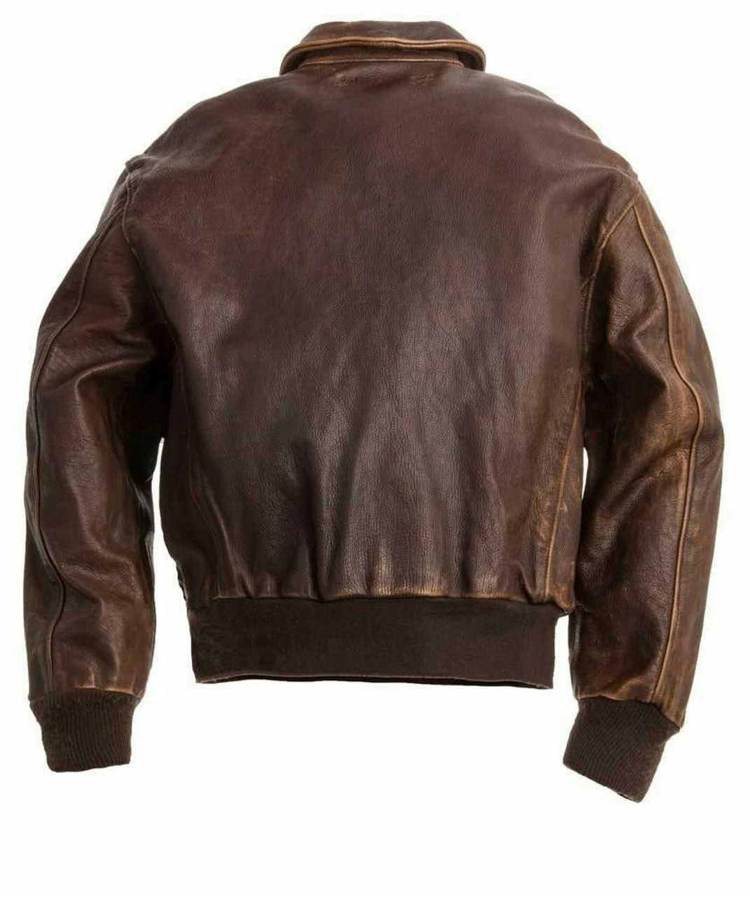 A2 Flight Pilot Bomber Distressed Leather Jacket Feather Skin