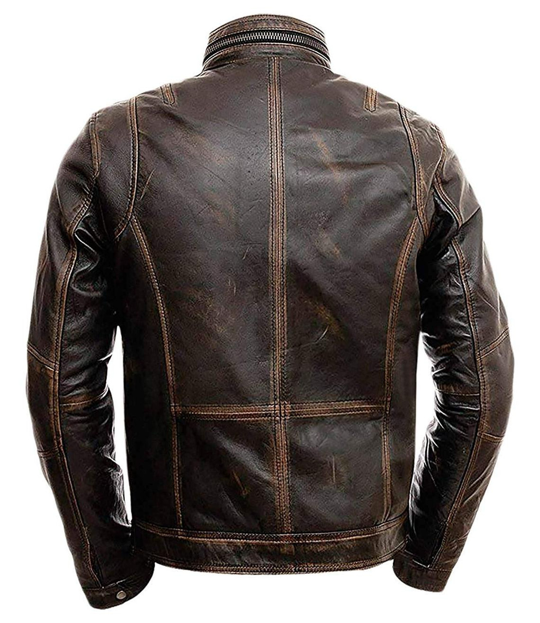 distressed cafe racer jacket