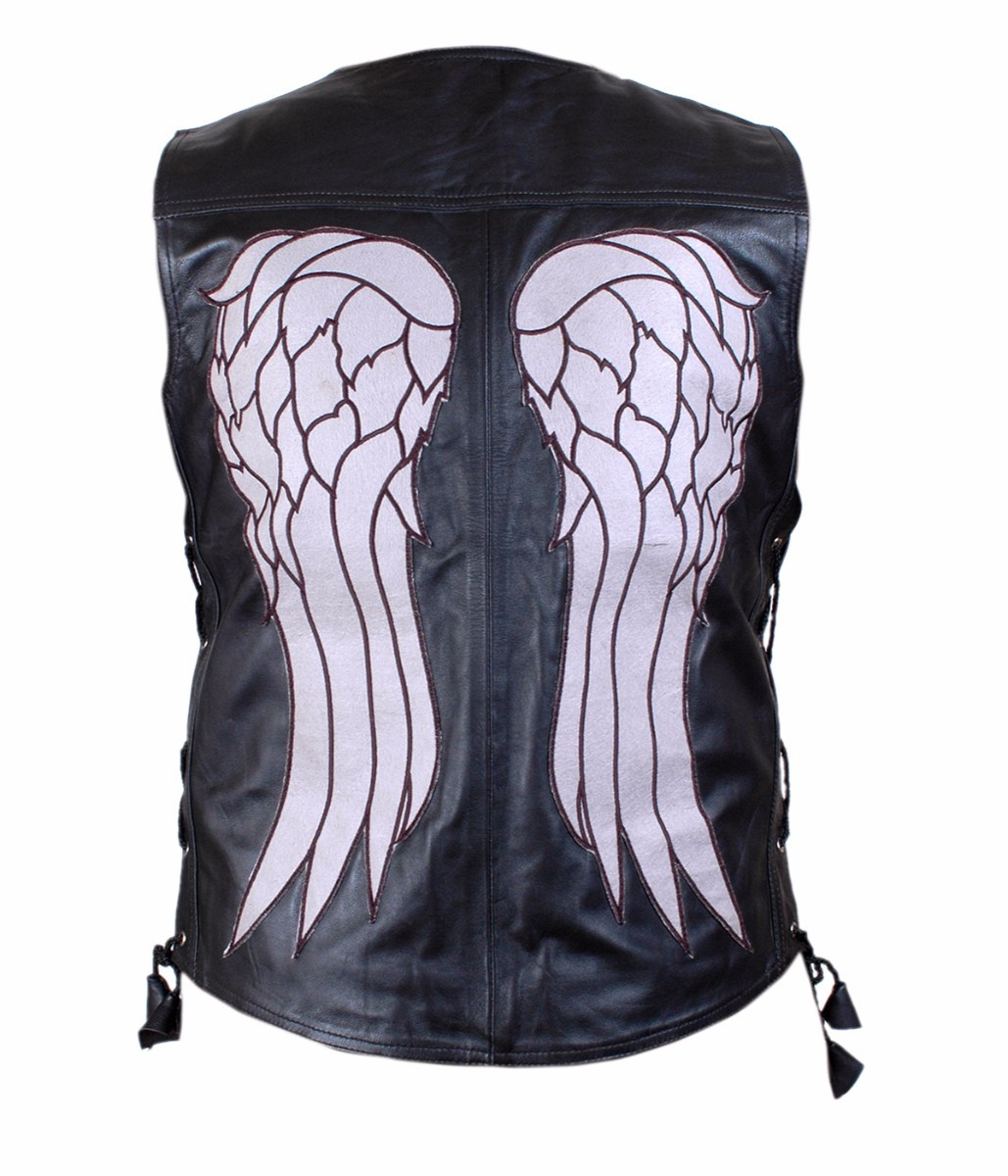The Walking Dead Governor Daryl Dixon Angel Wings Leather Vest