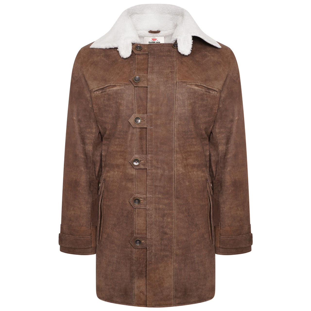 BANE Coat Original Distressed Brown Color | Feather Skin