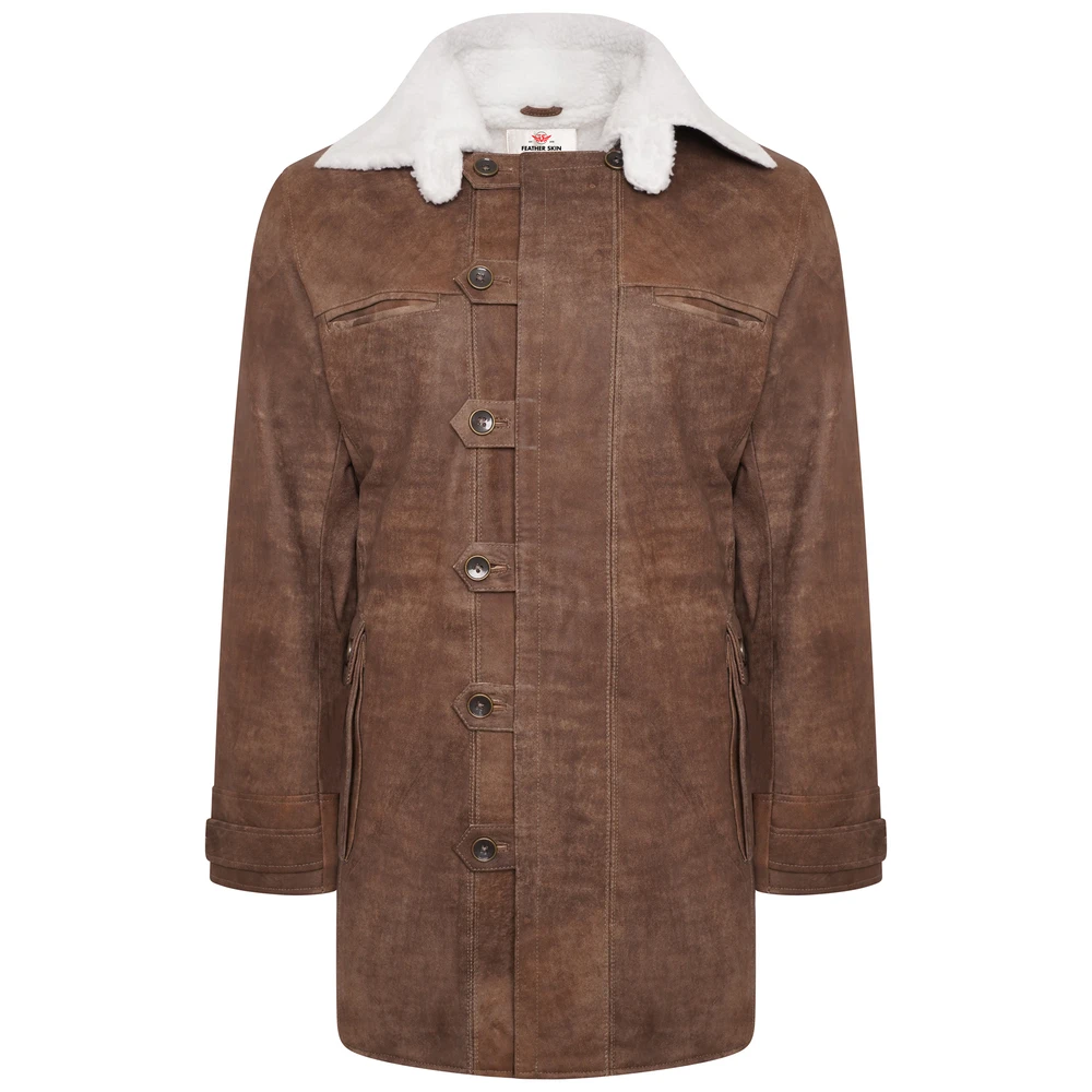BANE Coat Original Distressed Brown Color | Feather Skin