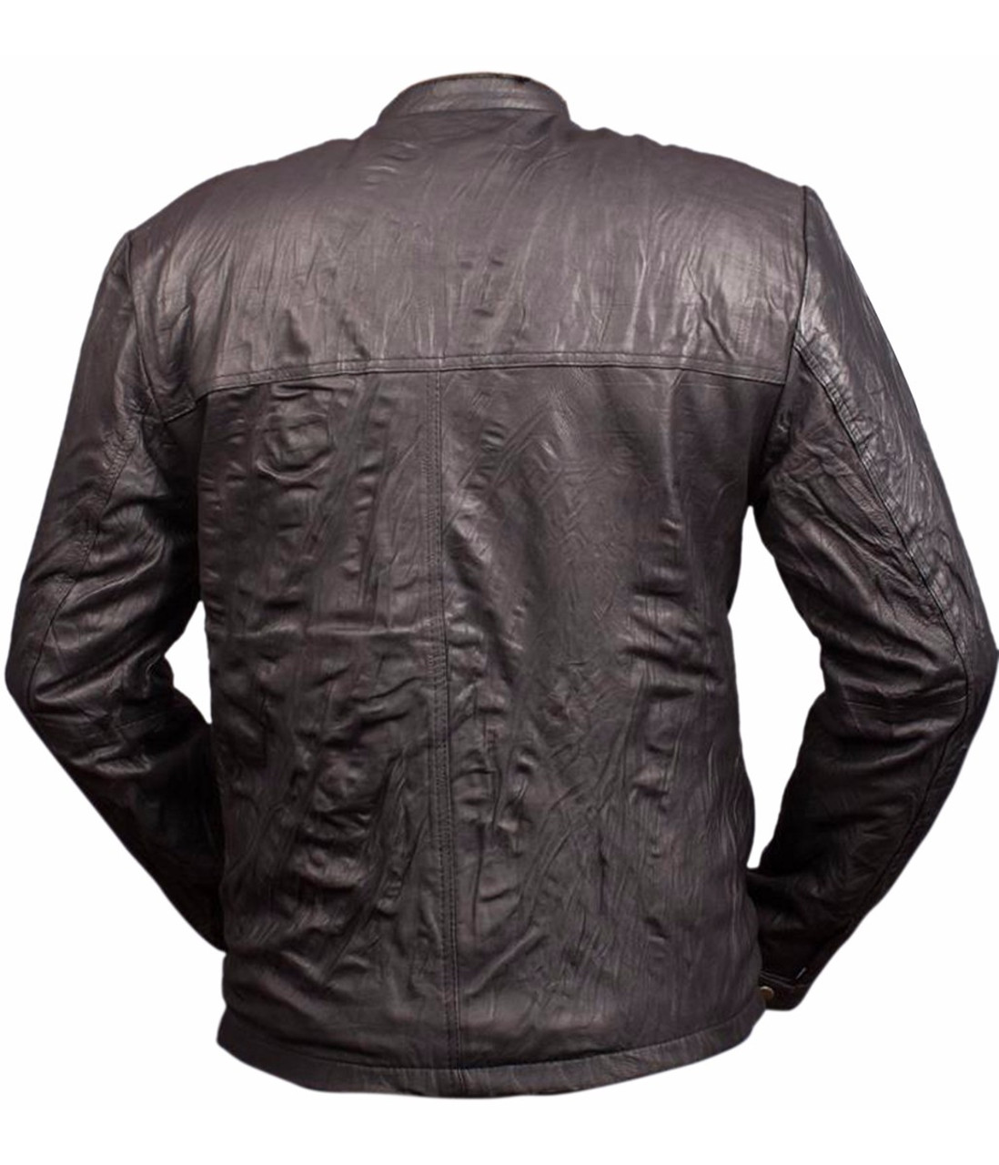 17 Again Zac Efron Oblow Wrinkled Leather Jacket | Feather Skin