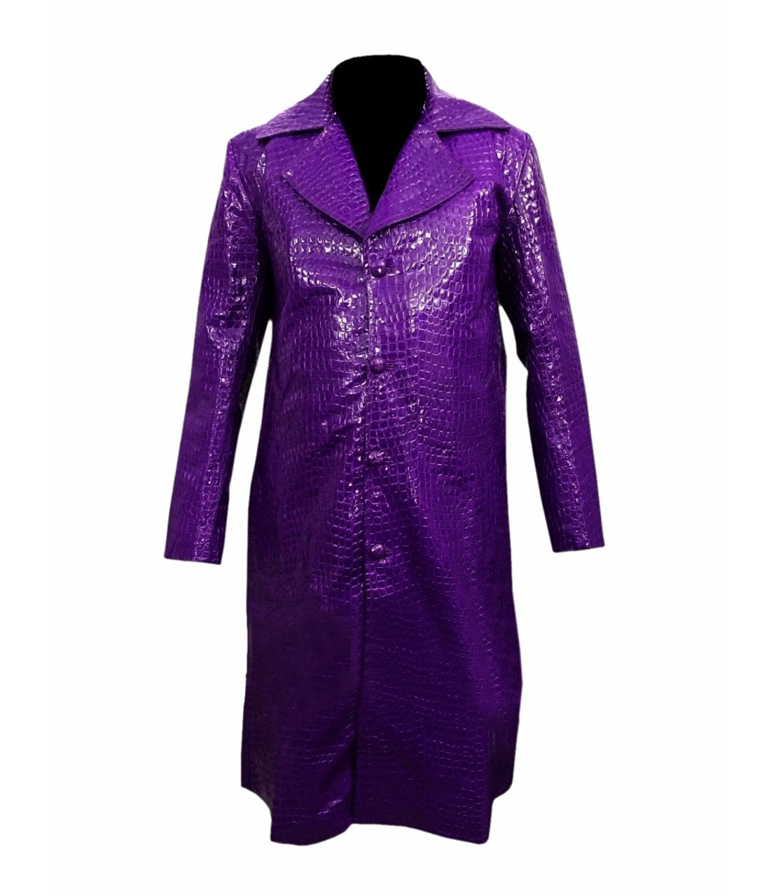 Jared Leto Suicide Squad Joker Crocodile Texture Purple Synthetic Coat ...