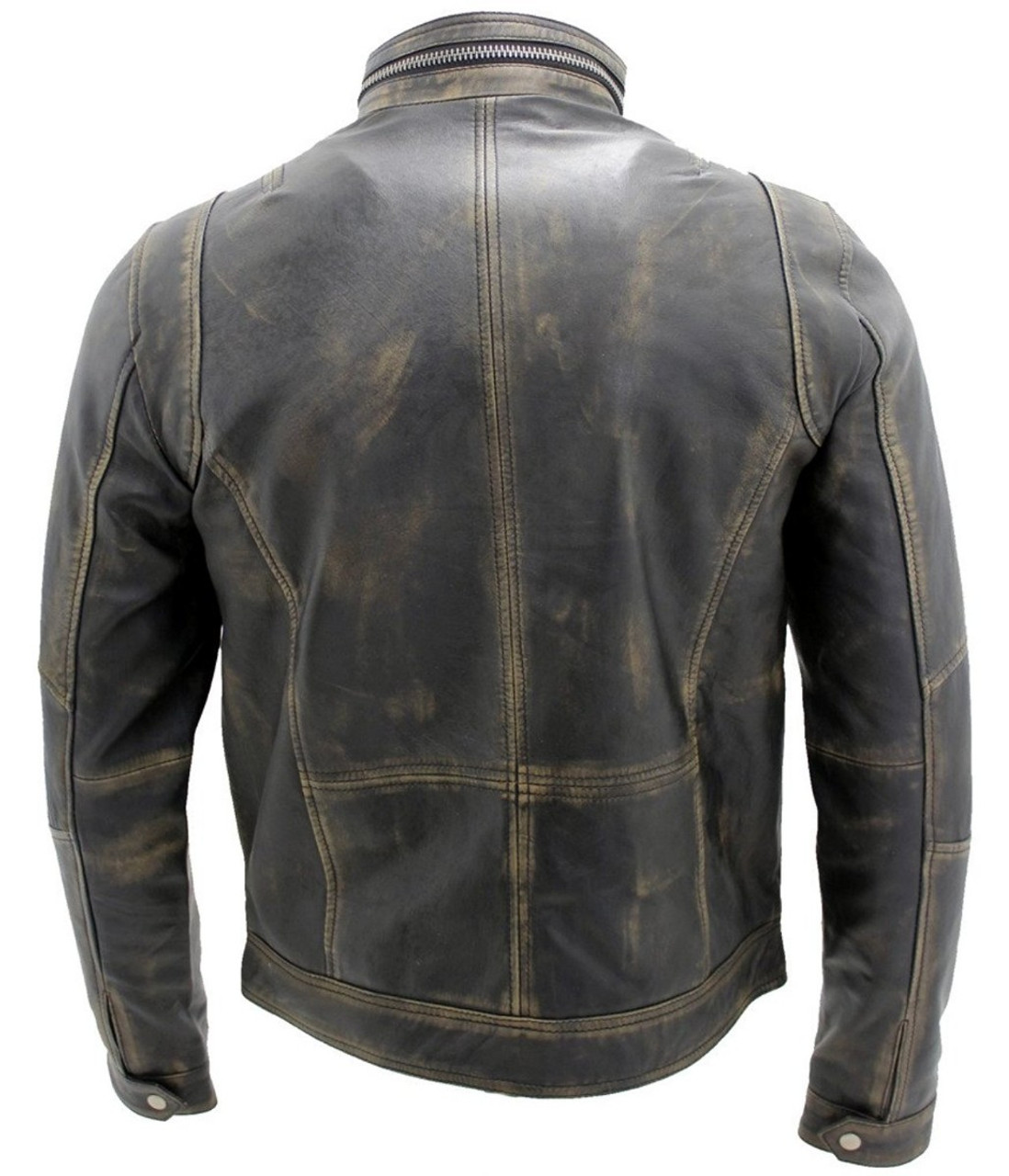 Hot Black Brando Biker Motorcycle Leather Jacket | Feather Skin