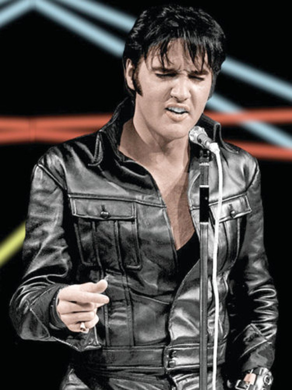 elvis presley black leather suit