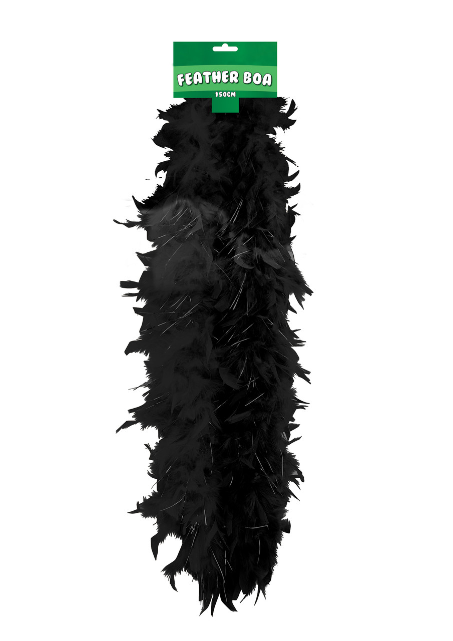 Black Feather Boa 150cm 50g Adult Costume Accessory