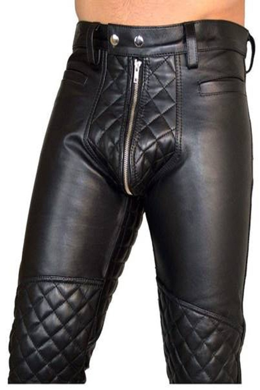 Black leather pants with studs