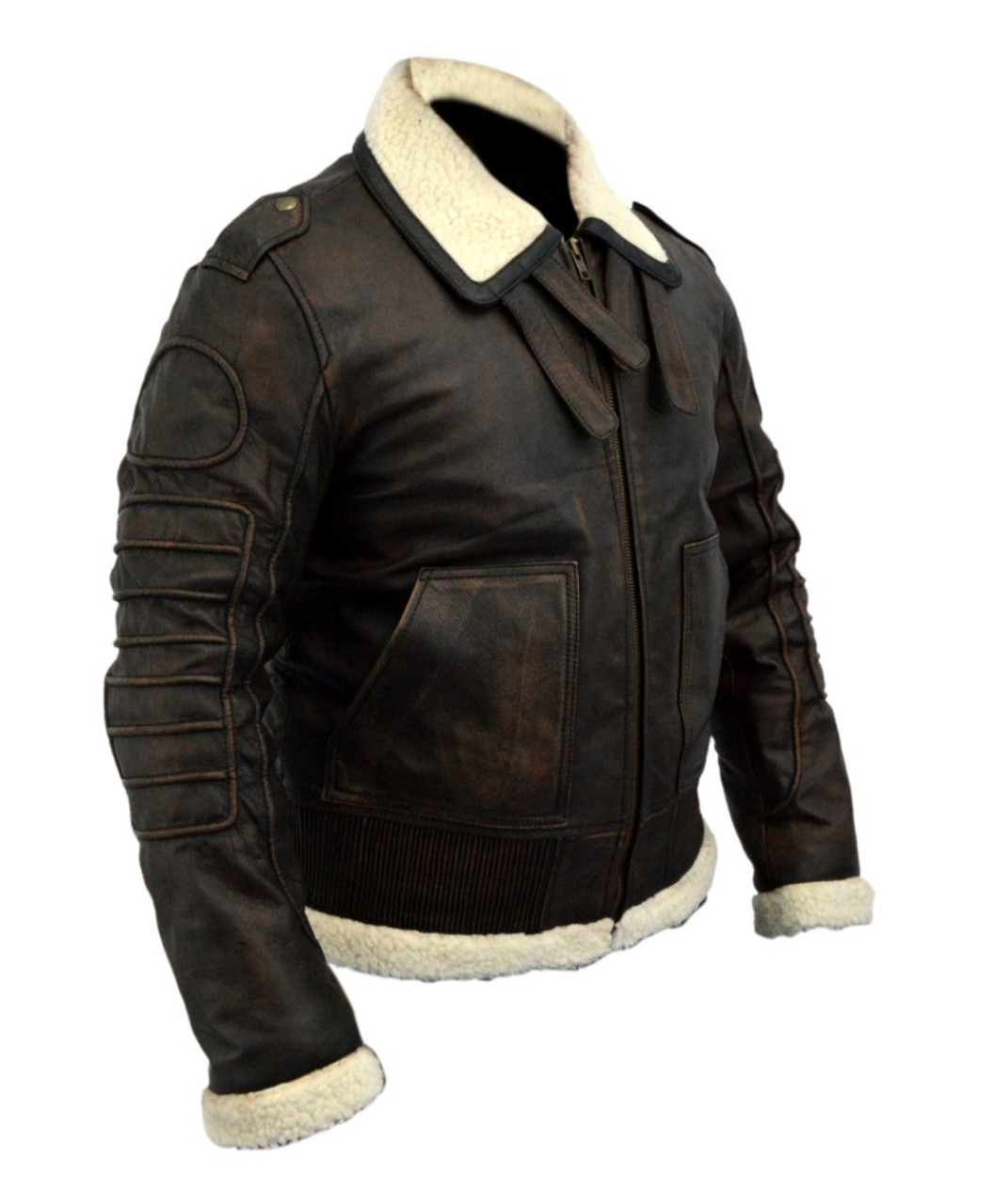 Fallout 4 Bomber Armor Genuine Leather Distressed Brown Jacket ...