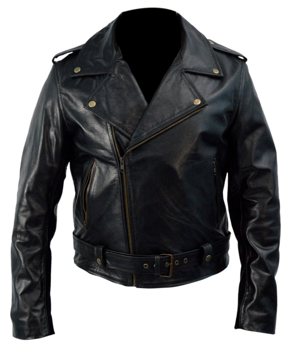 Johnny Depp Black Leather Cry Baby Motorcycle Jacket Feather Skin