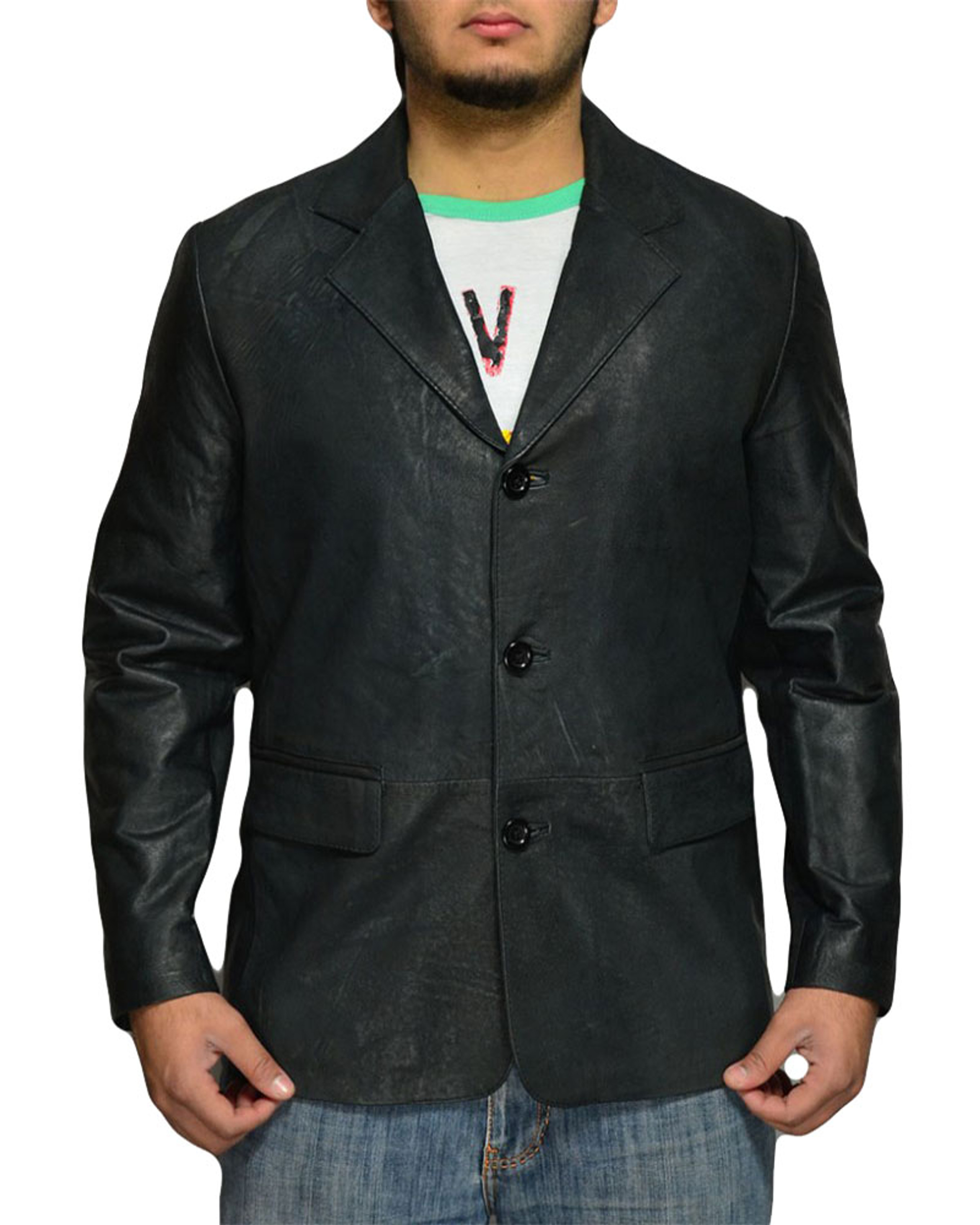 Matt Finish Blazer Genuine Leather Jacket | Feather Skin