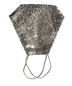 White Sequin Face Covering With Filter Pocket