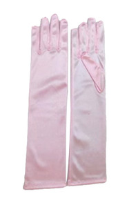 Baby Pink Satin Long Gloves