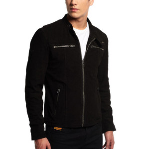 black leather suede jacket