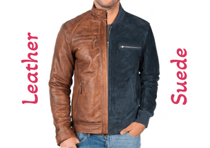 Men's Genuine Suede Bomber Jacket, Men's Coats & Jackets