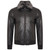 Black Leather Flying Bomber Jacket with fur