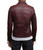 CLEARANCE: Men's Biker Style Motorbike Maroon Genuine Leather Jacket BK001 Back