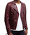 CLEARANCE: Men's Biker Style Motorbike Maroon Genuine Leather Jacket BK001 Front