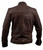 Slim Fit Stone Wash Brown Leather Jacket with Strap Collar 2