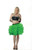 Women's  5 Layers Green Tutu Skirt with Ribbon (Approximately 18 Inches Long)
