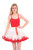 Girls White and Red Tutu Skirt