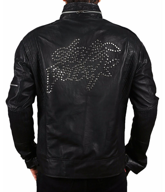 Feather skin Daft Punk Electroma Black Leather Jacket