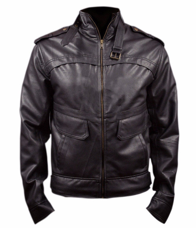 Air Force Bomber Jacket With Mock Collar And Removable Collar Belt 1
