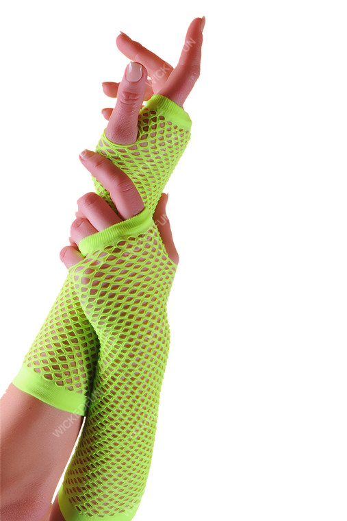 Green Long Fishnet Gloves