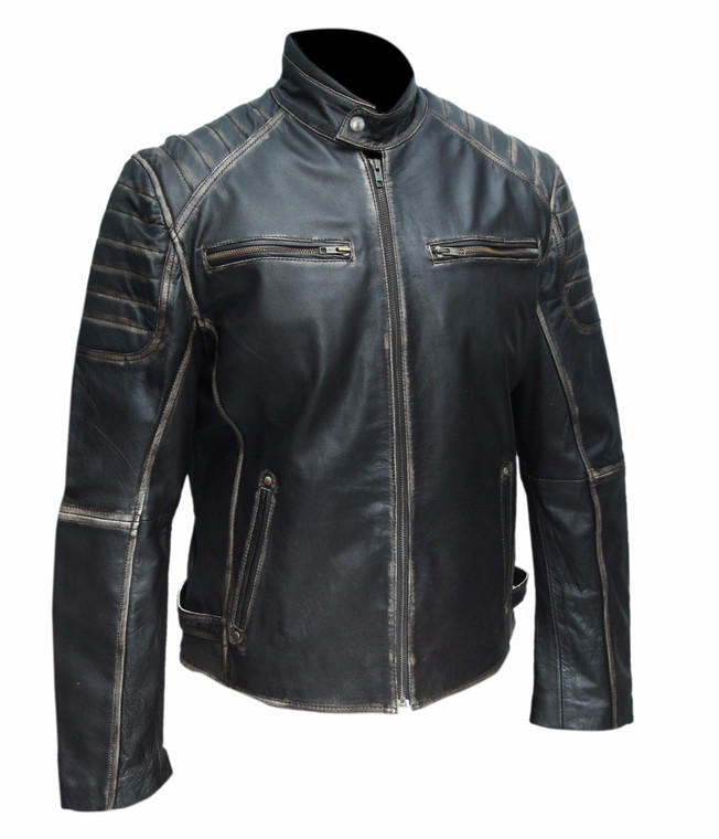 Fashion Biker Style Leather Jacket | Feather Skin