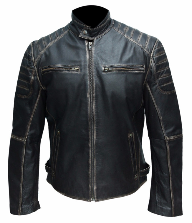 Fashion Biker Style Leather Jacket | Feather Skin