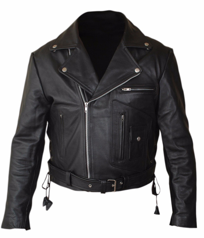 Terminator 2 Judgement Day Brando Style Motorbike Leather Jacket ...