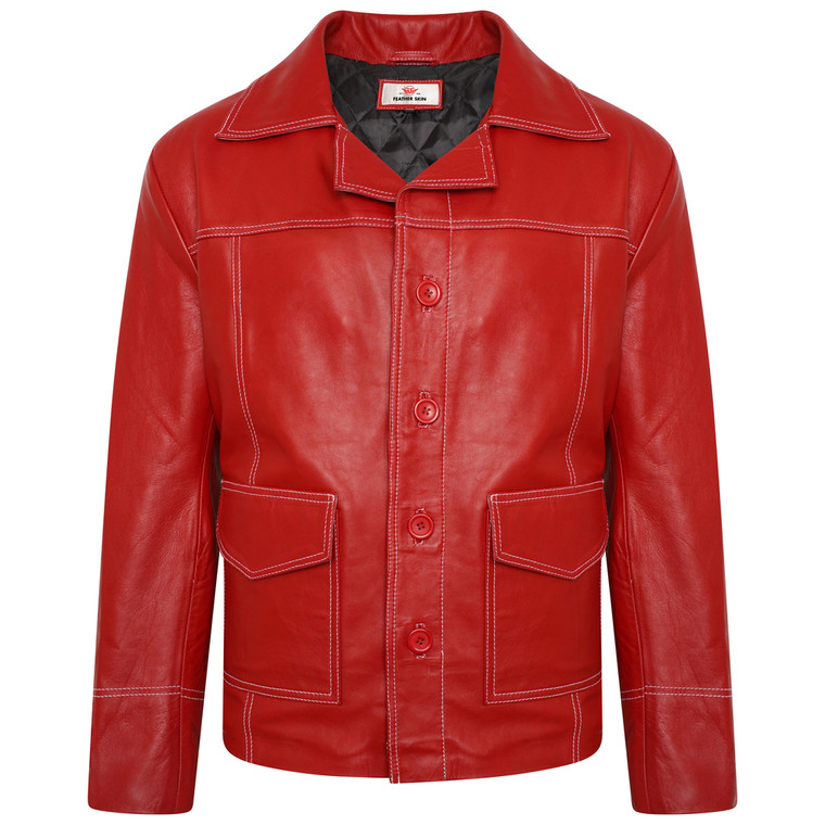 Fight Club Brad Pitt Red Jacket front