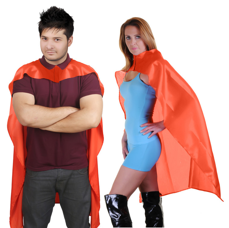 Unisex Orange Deluxe Satin Cape
