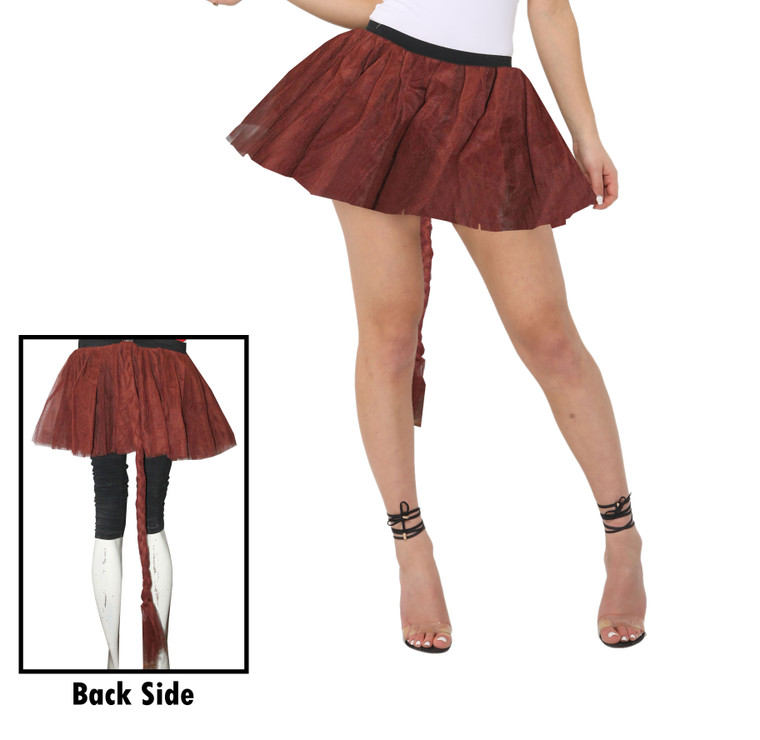 Girls 3 Layers Plain Brown Tutu Skirt With Tail