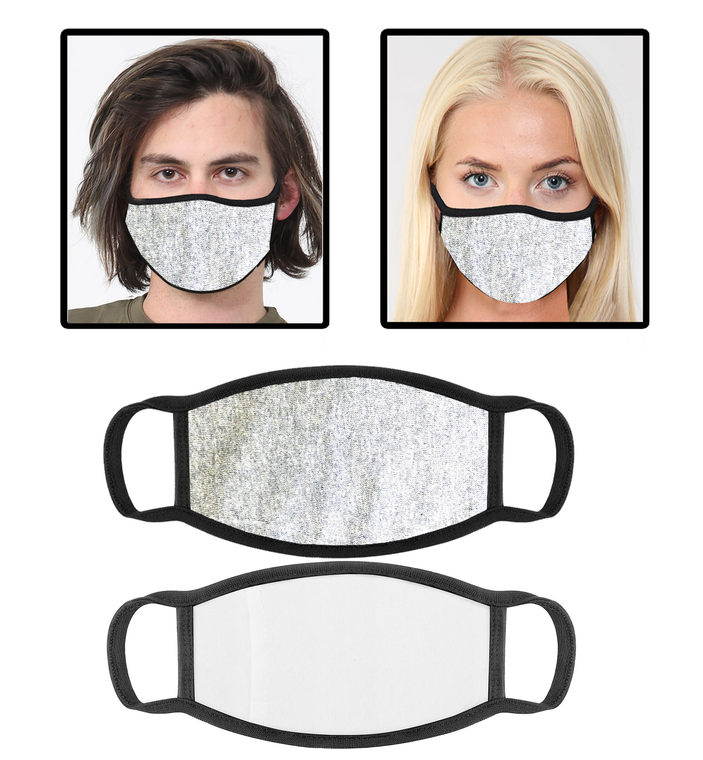 Light Grey Cotton Face Covering With Filter Pocket