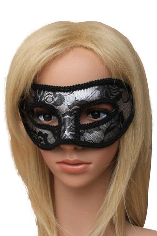 Black Lace Silver Masquerade Mask (Pack of 3)