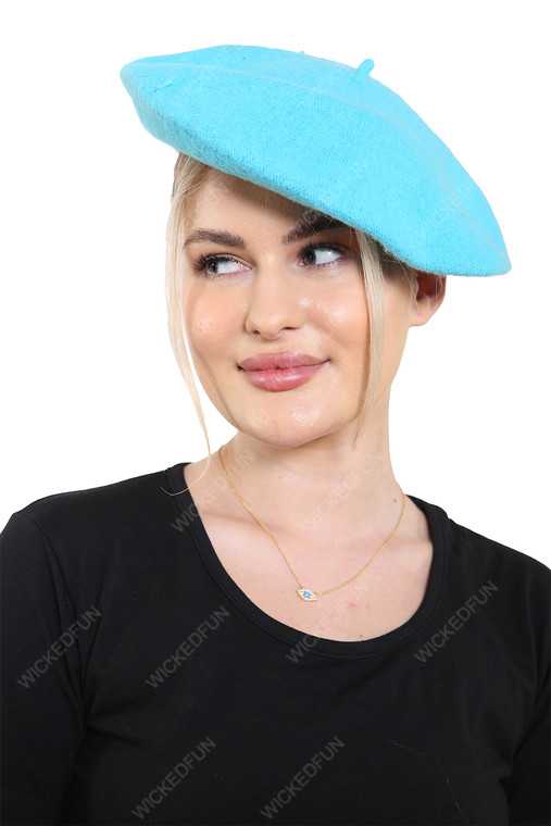 Turquoise Beret Hat
