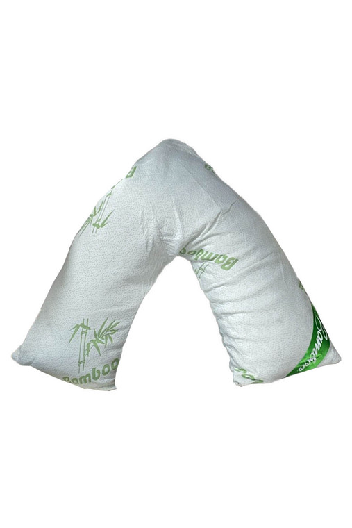 V Shape Bamboo Memory Foam Pillow Extra Filled for Maternity and Support Super Soft Comfortable