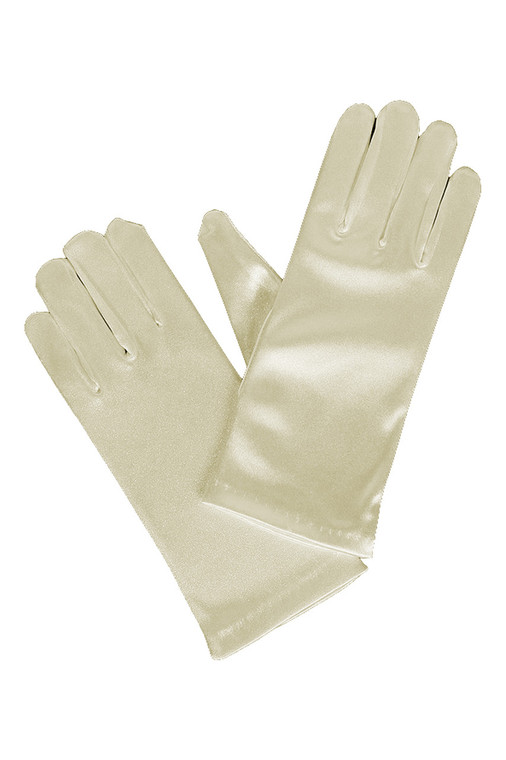 CL Ivory Satin Short Gloves
