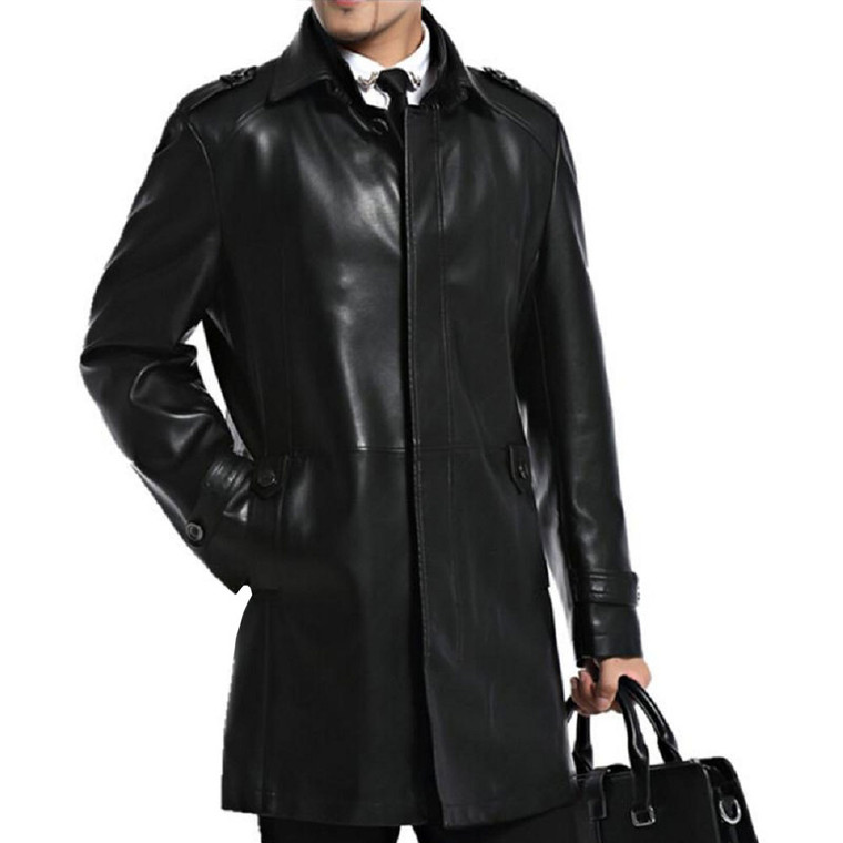 Men's Leather Hipster Jacket Black