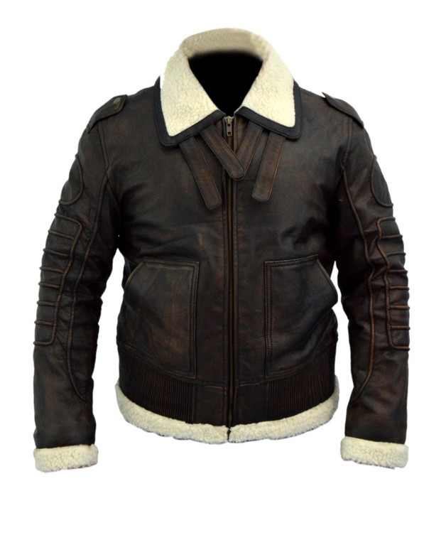 Fallout 4 Bomber Armor Genuine Leather Distressed Brown Jacket