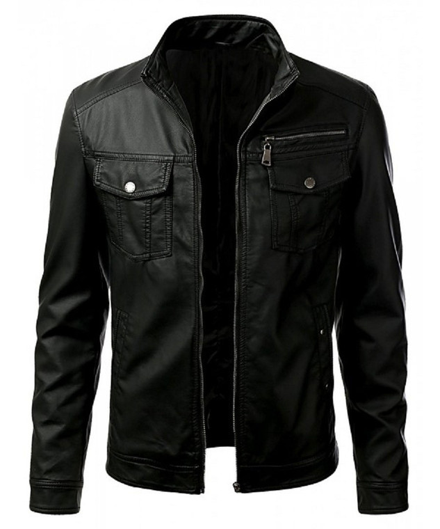 Men's Fashion Genuine Leather Jacket FS1
