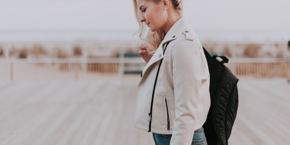 leather jacket with feathers