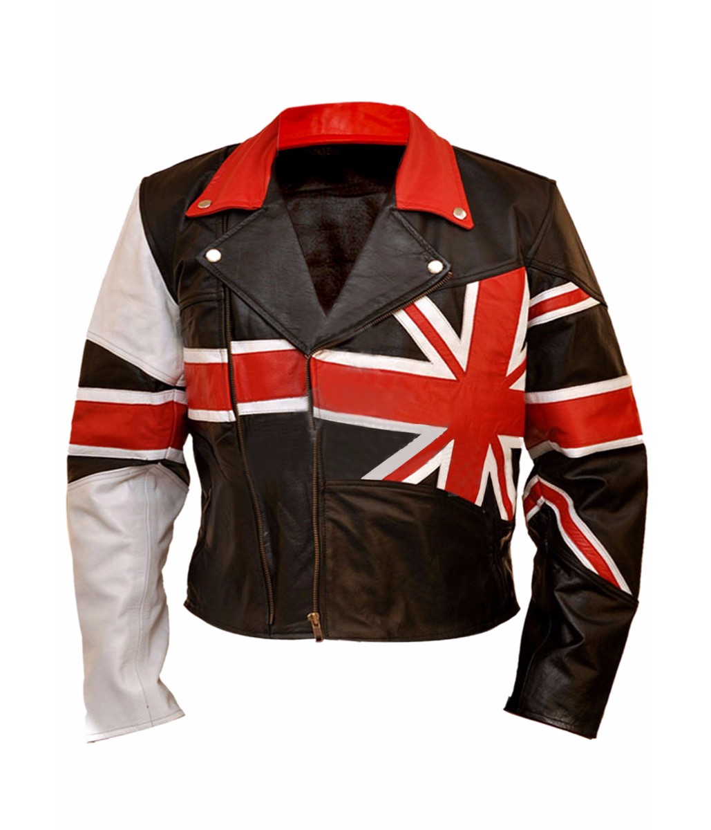 Union Jack British Flag Leather Jacket | Feather Skin